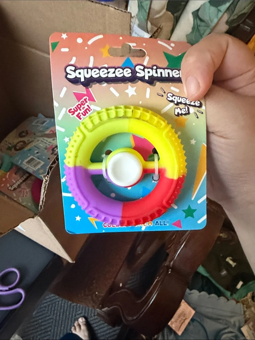 Fidget pop squeezable spinners assorted colors set of 36